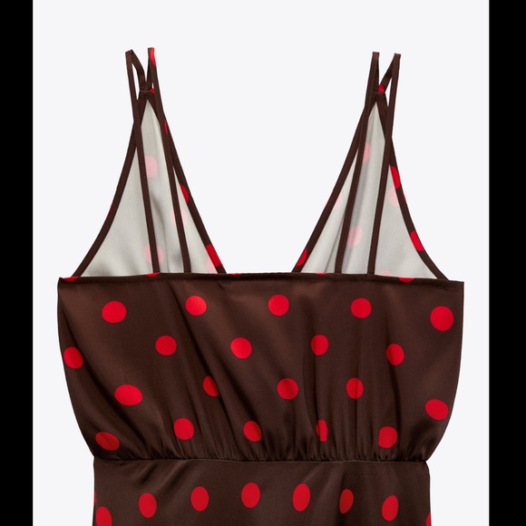 Polka Dot Satin Dress - Picture 2 of 10